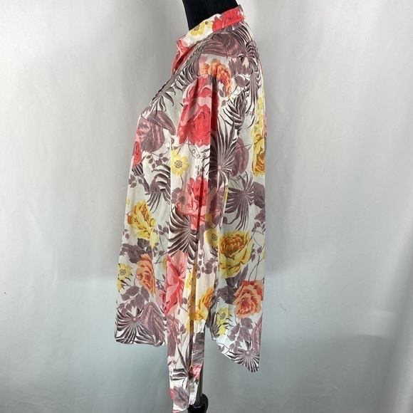 Joe Fresh Women’s Floral Long Sleeve Button Down Dress Shirt - Picture 5 of 6